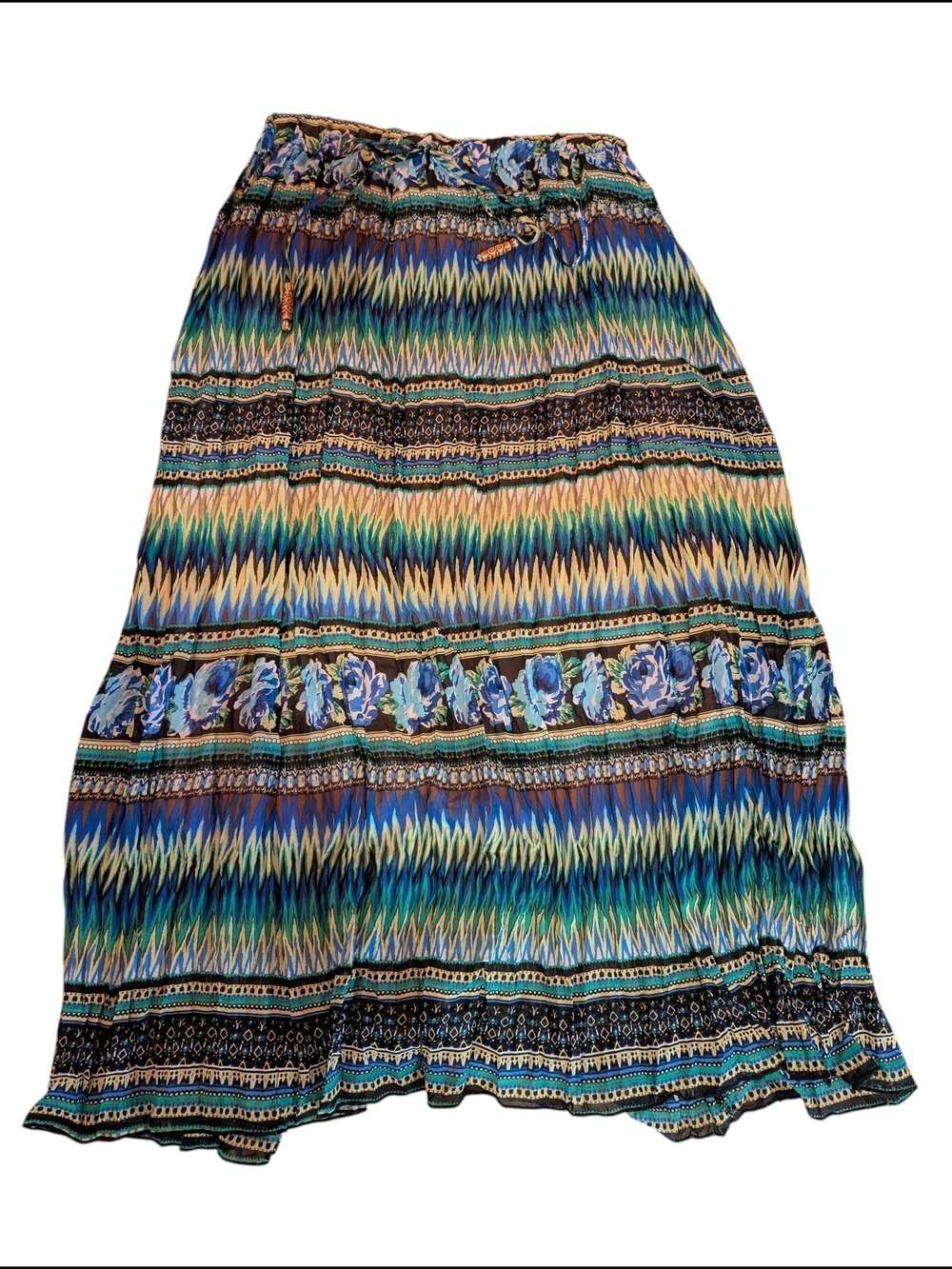 Women's Multicolor Boho Maxi Skirt